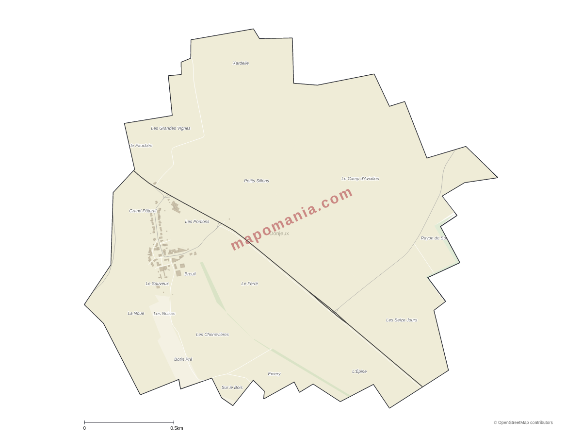 Carte de Donjeux à personnaliser