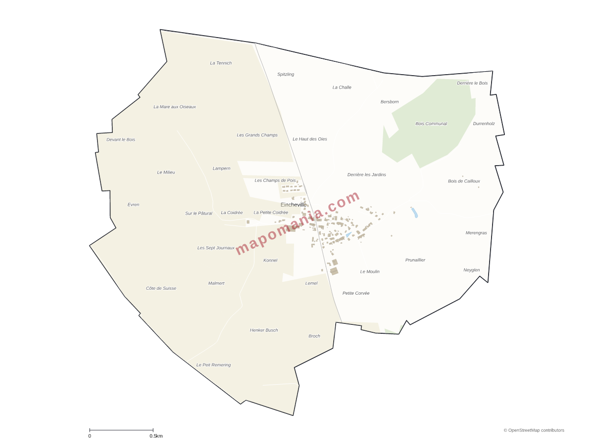 Carte de Eincheville à personnaliser