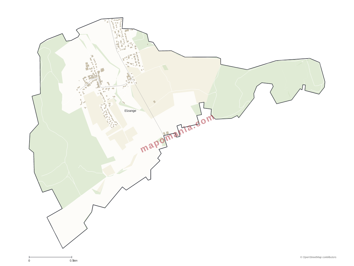 Carte de Elzange à personnaliser
