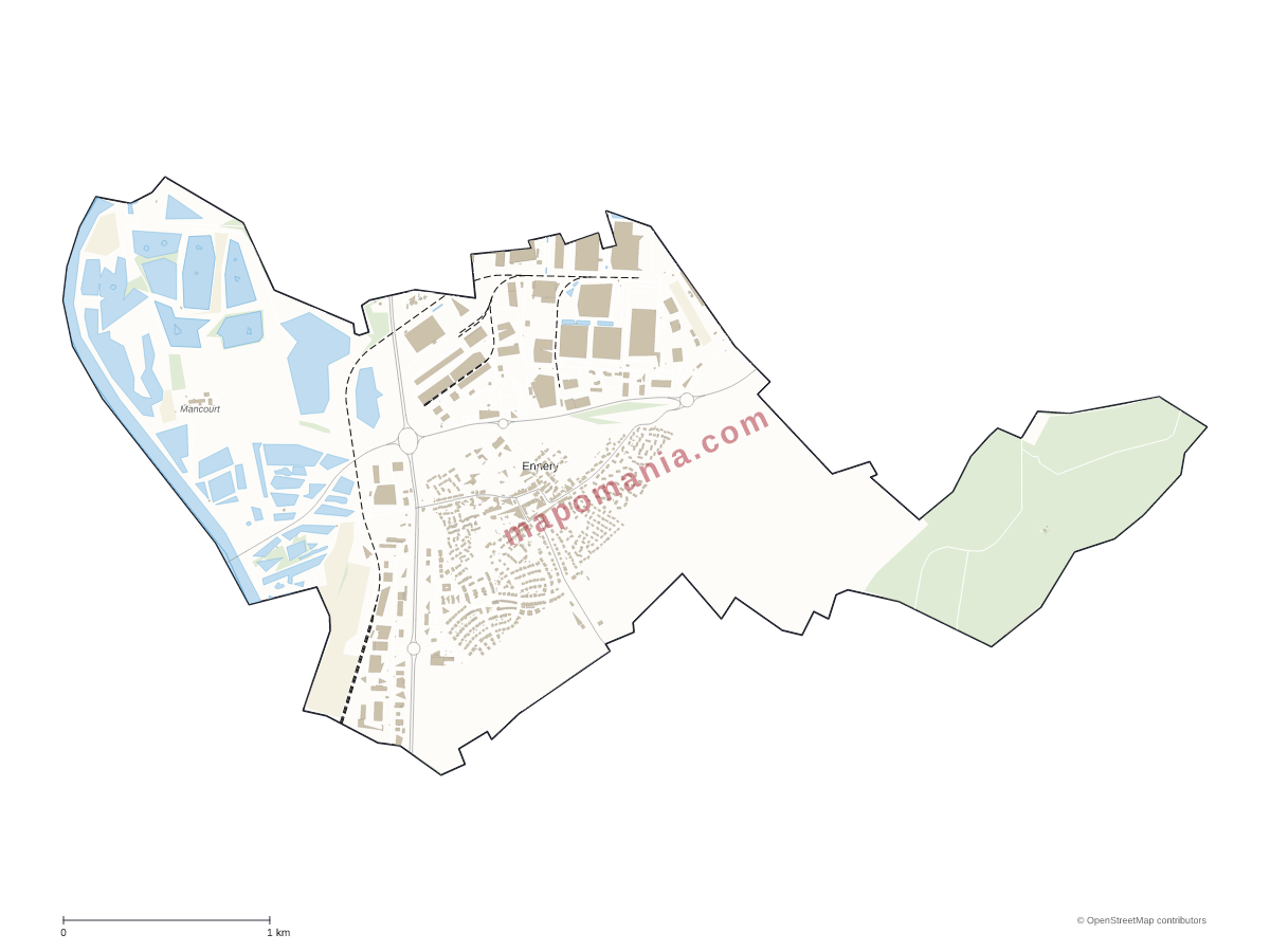 Carte de Ennery à personnaliser