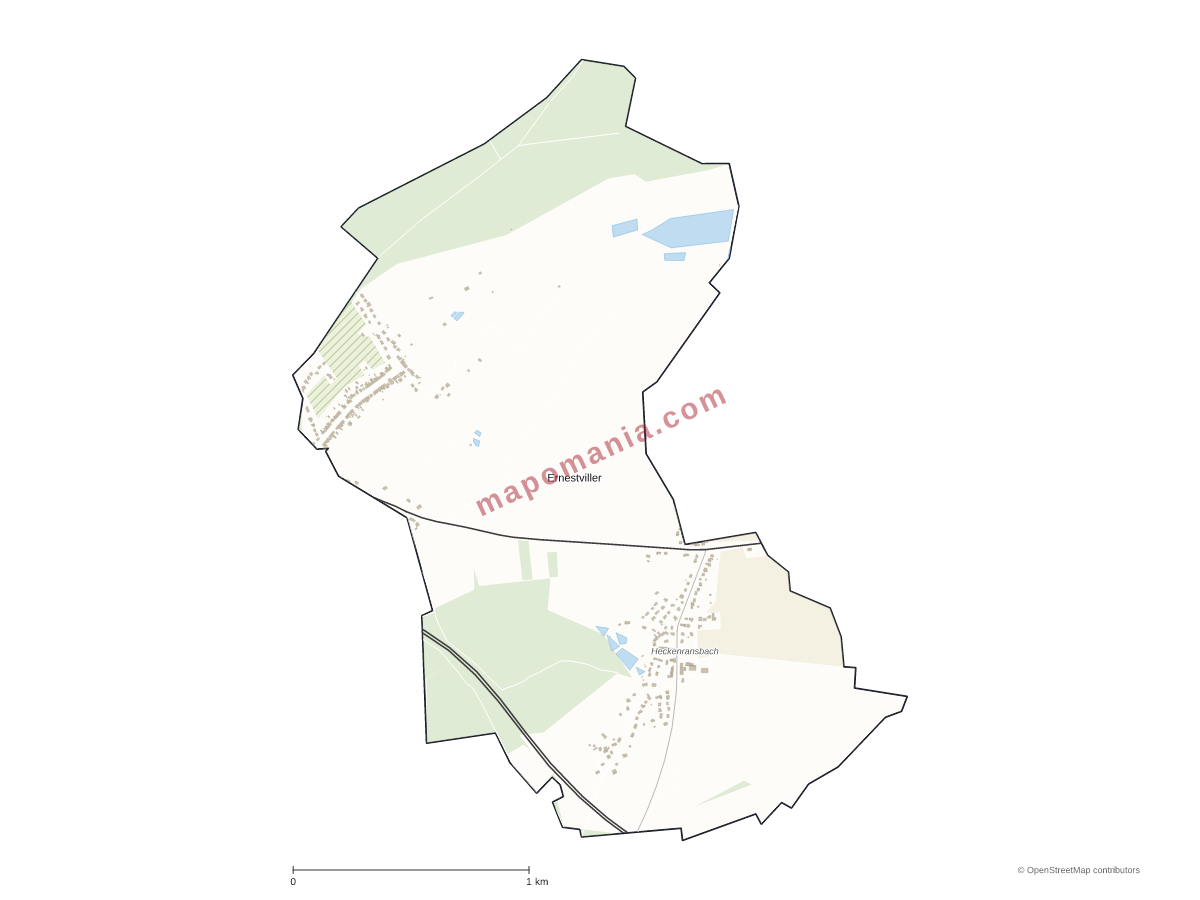 Carte de Ernestviller à personnaliser