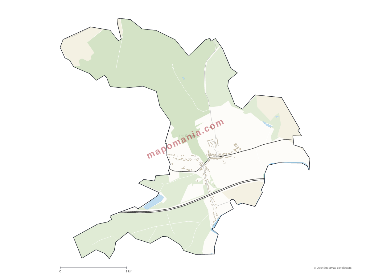 Carte de Les Étangs à personnaliser