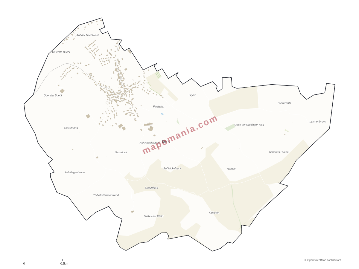 Carte de Etting à personnaliser
