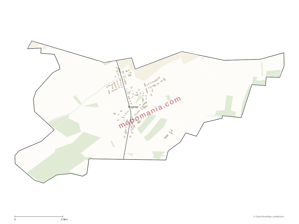 Carte de Évrange à personnaliser