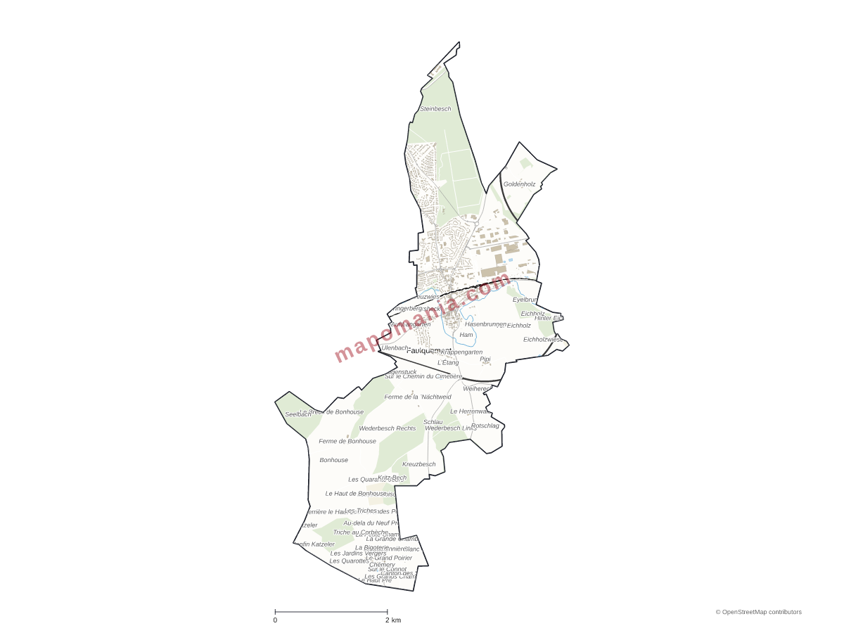 Carte de Faulquemont à personnaliser