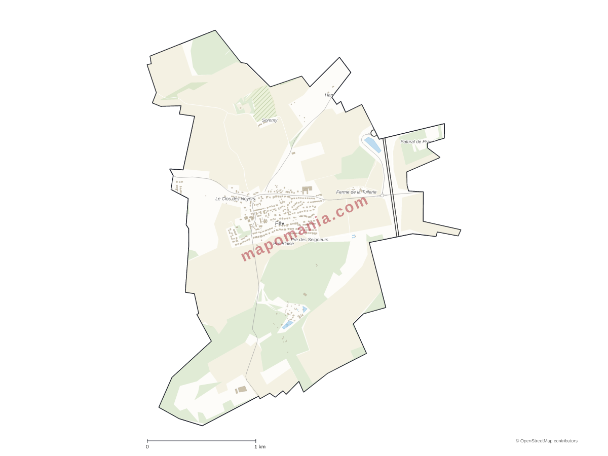 Carte de Féy à personnaliser