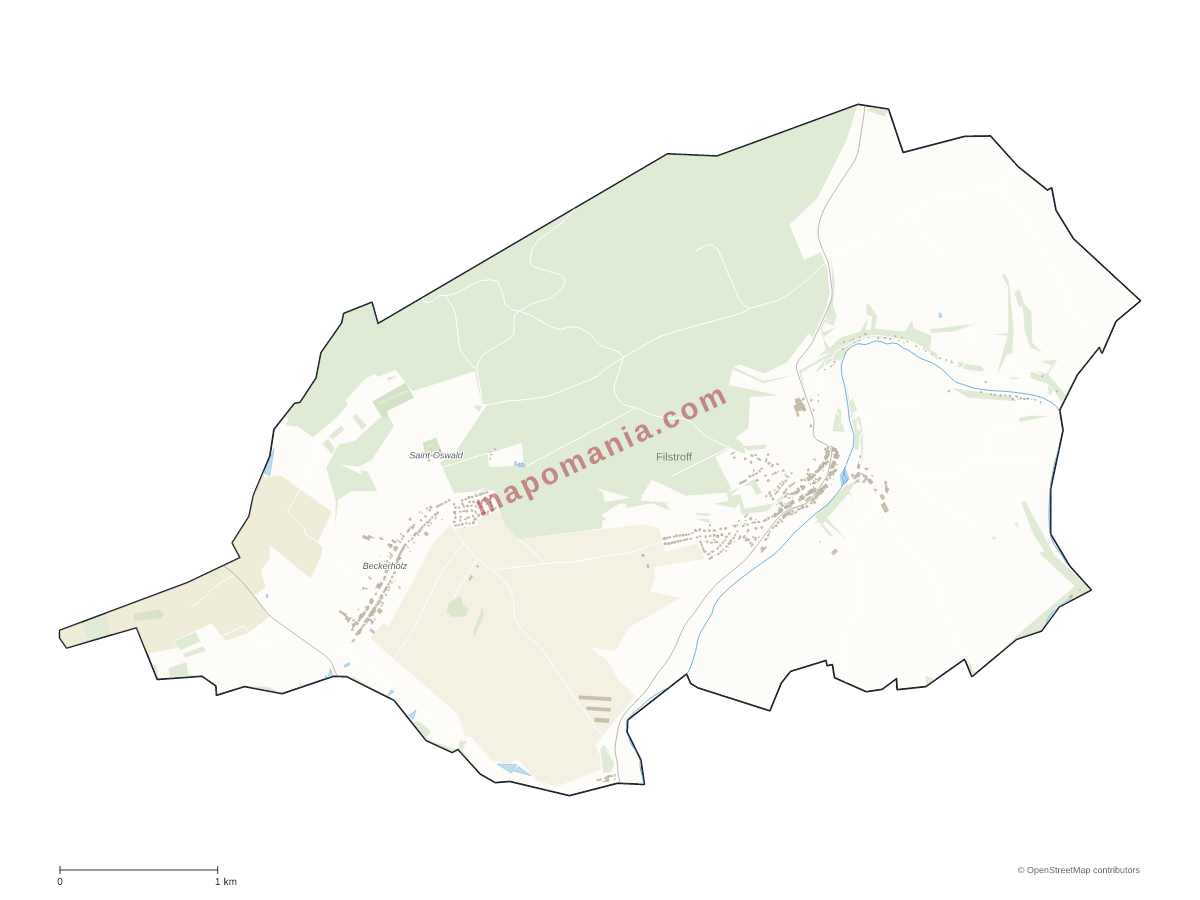 Carte de Filstroff à personnaliser