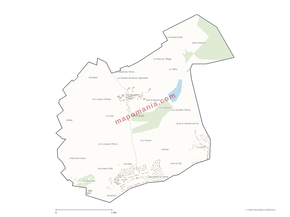 Carte de Flétrange à personnaliser