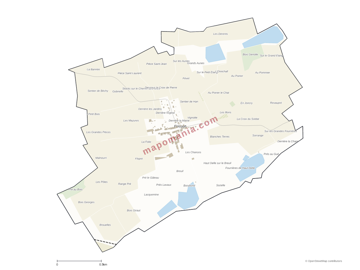Carte de Flocourt à personnaliser