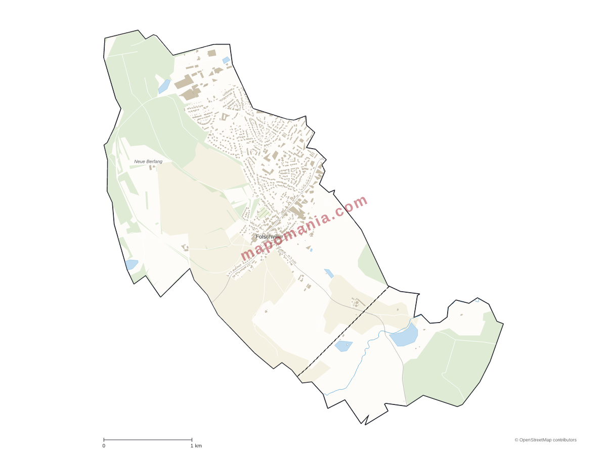 Carte de Folschviller à personnaliser