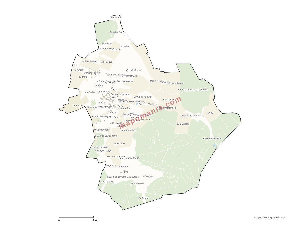Carte de Fonteny à personnaliser