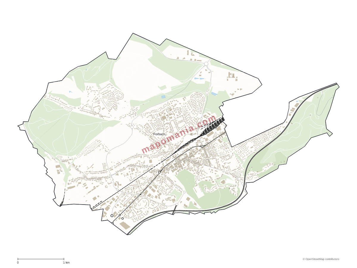 Carte de Forbach à personnaliser