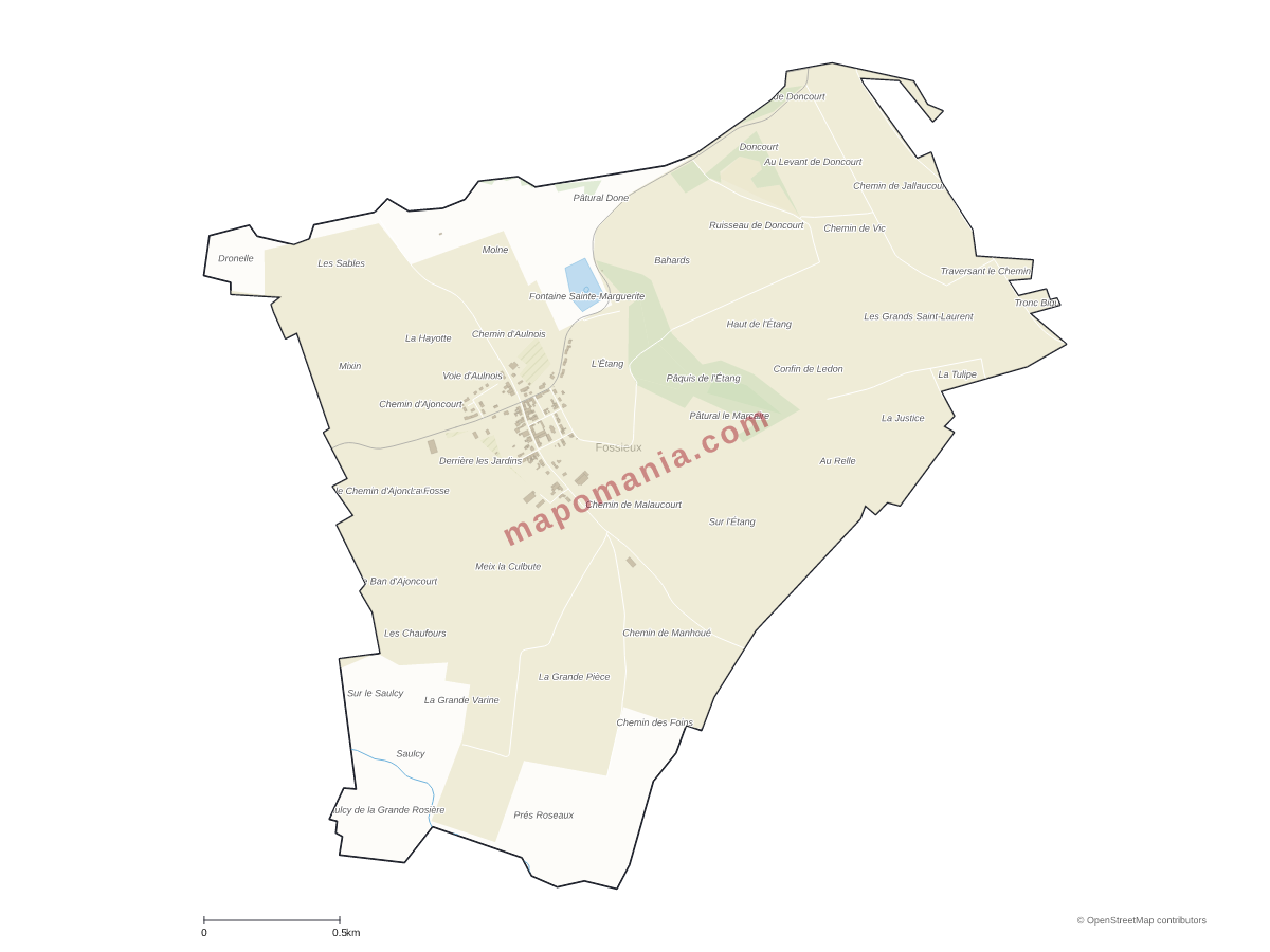 Carte de Fossieux à personnaliser