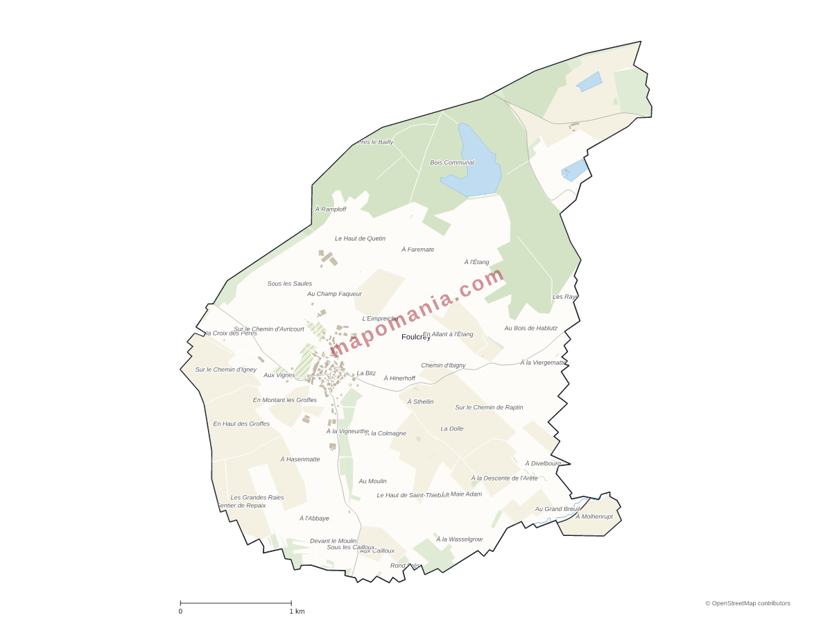 Carte de Foulcrey à personnaliser