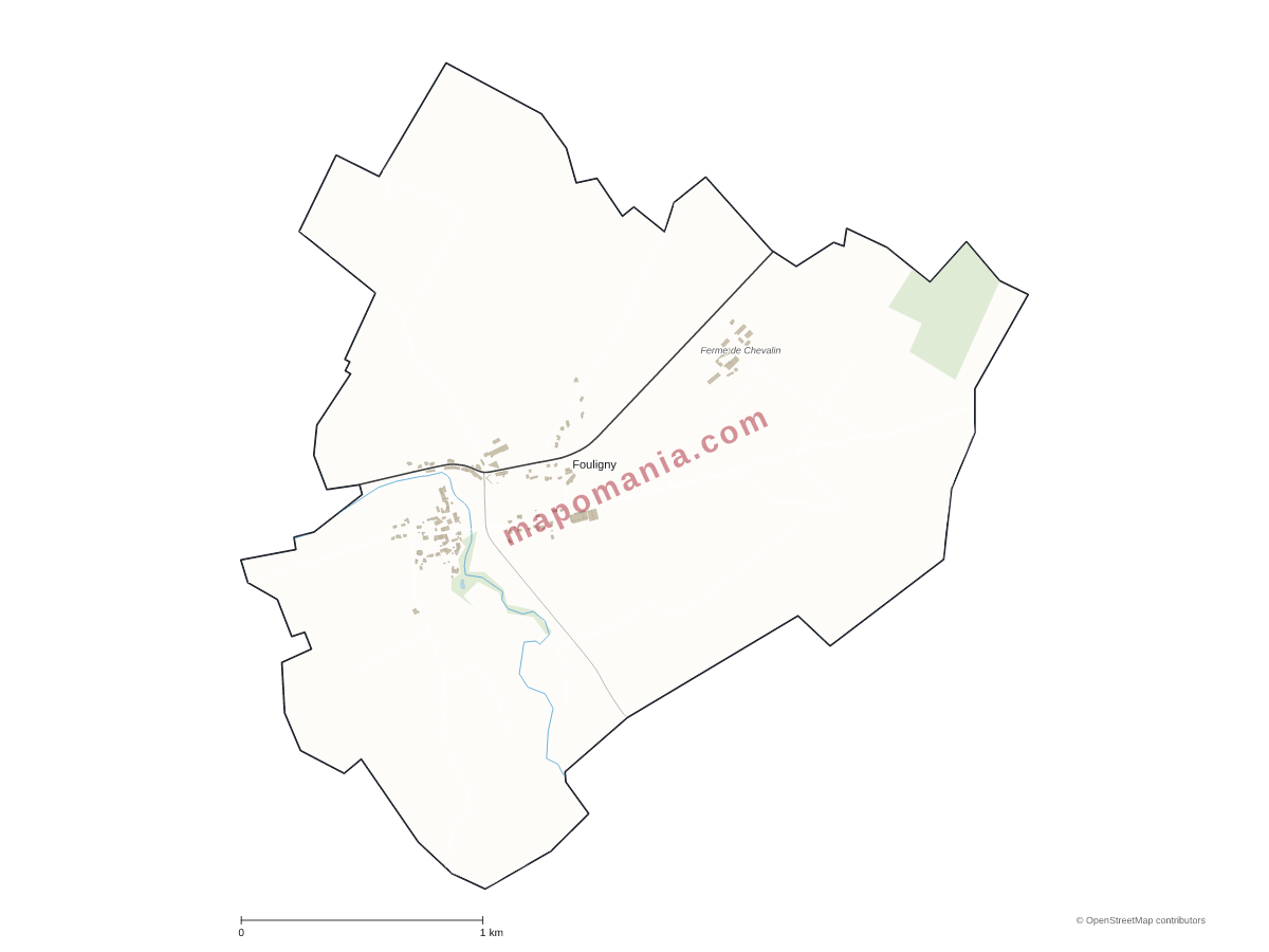 Carte de Fouligny à personnaliser