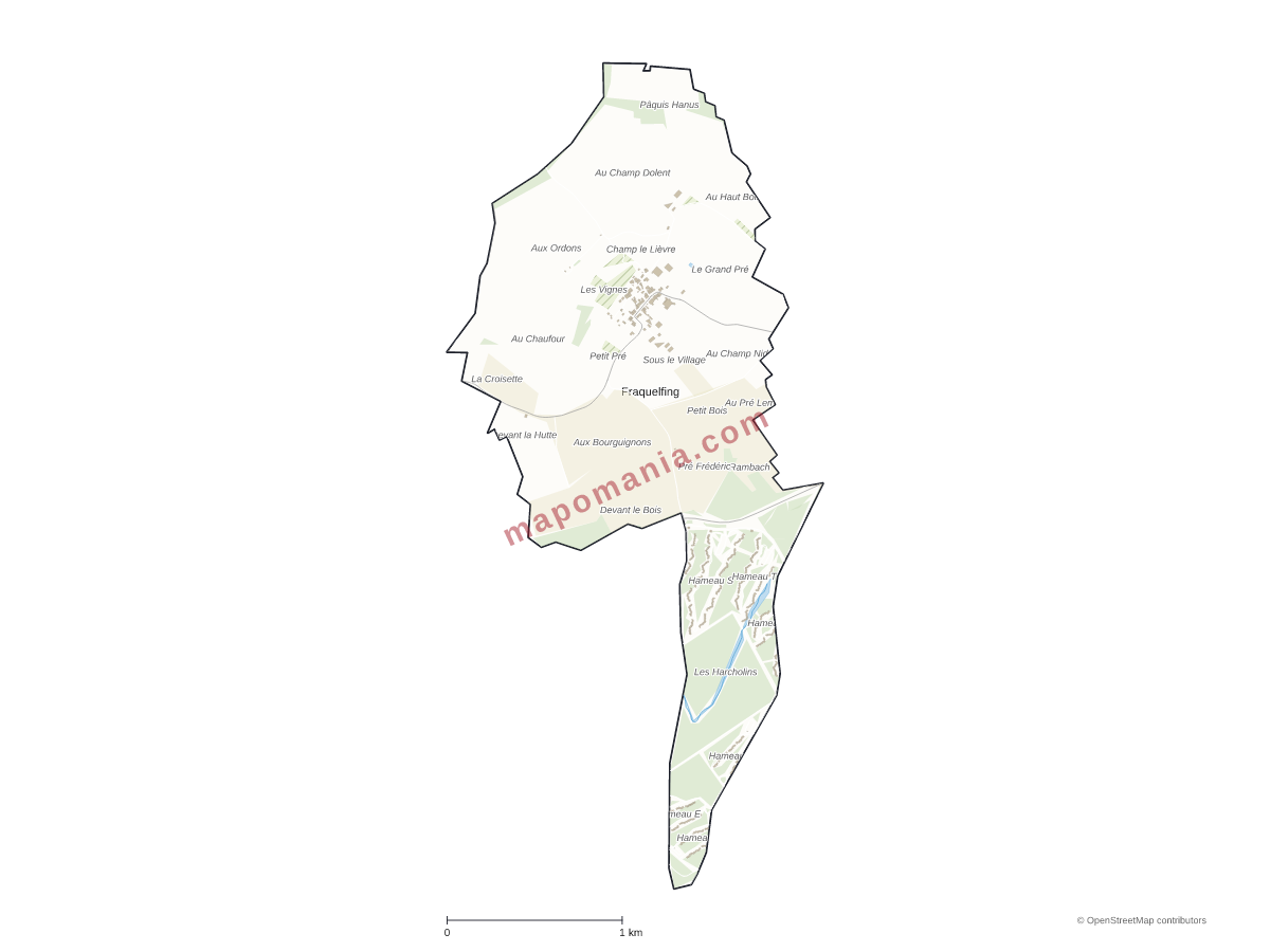Carte de Fraquelfing à personnaliser