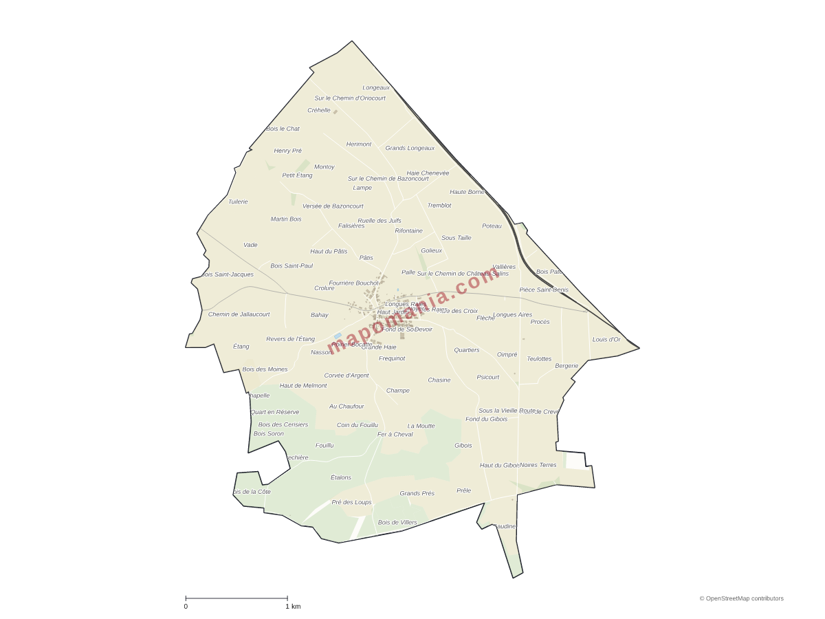 Carte de Fresnes-en-Saulnois à personnaliser