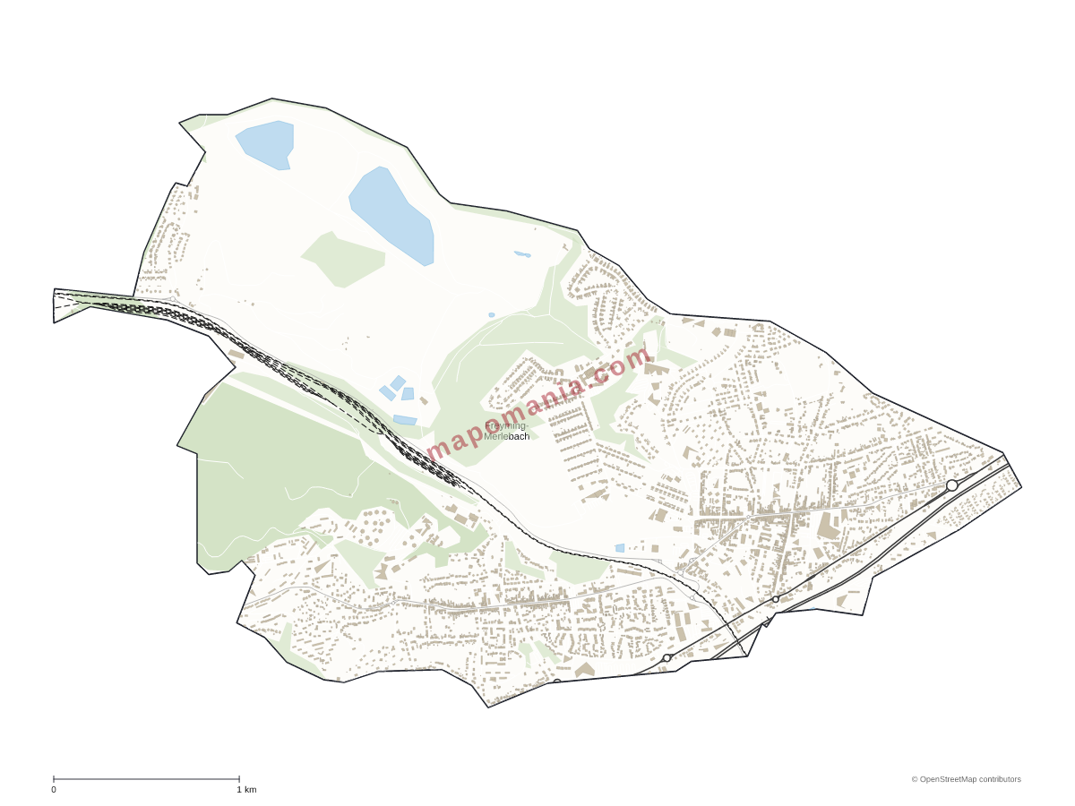 Carte de Freyming-Merlebach à personnaliser