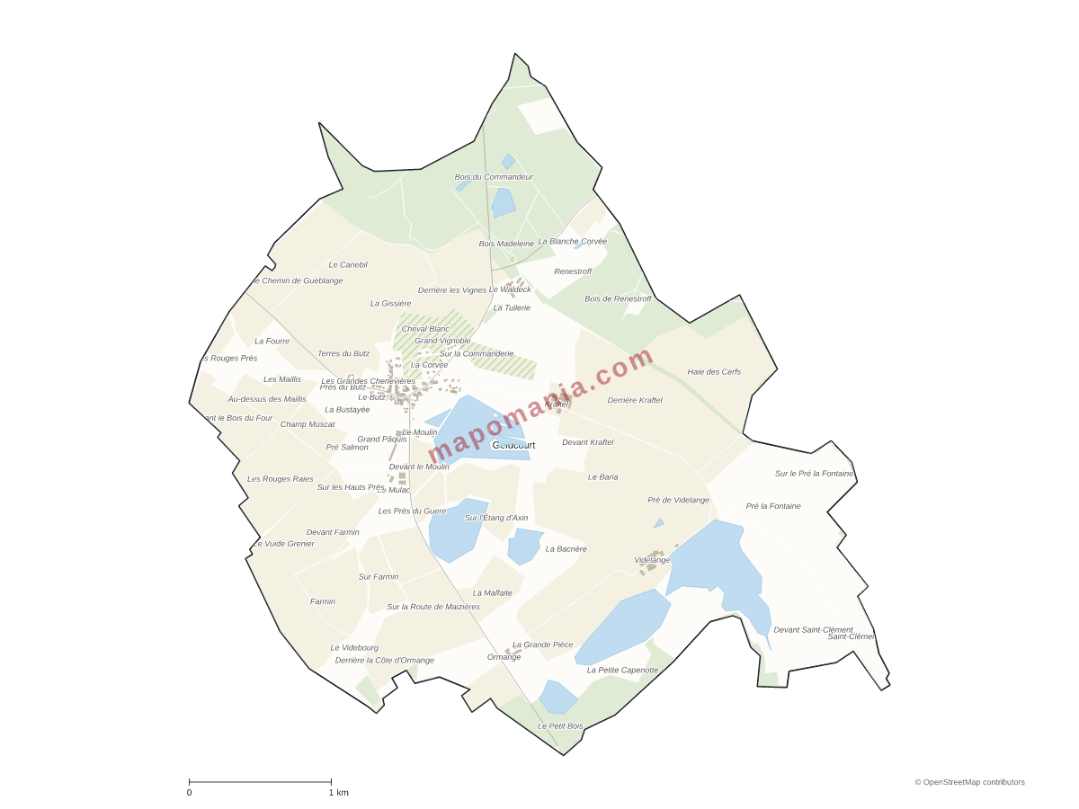 Carte de Gelucourt à personnaliser