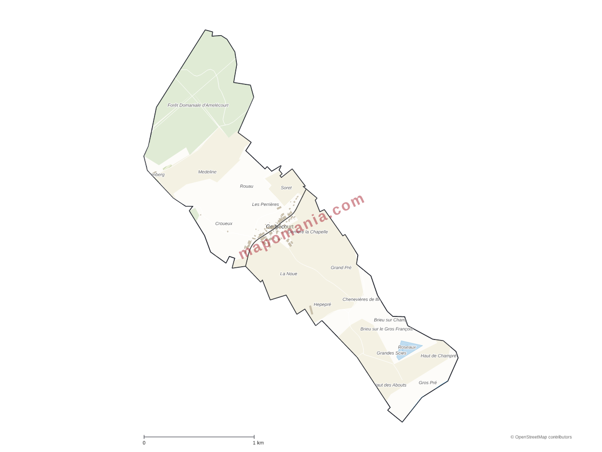 Carte de Gerbécourt à personnaliser