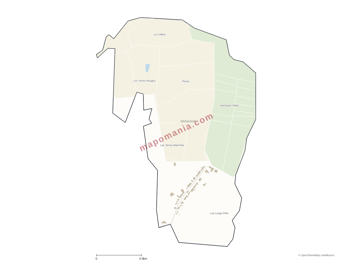 Carte de Givrycourt à personnaliser