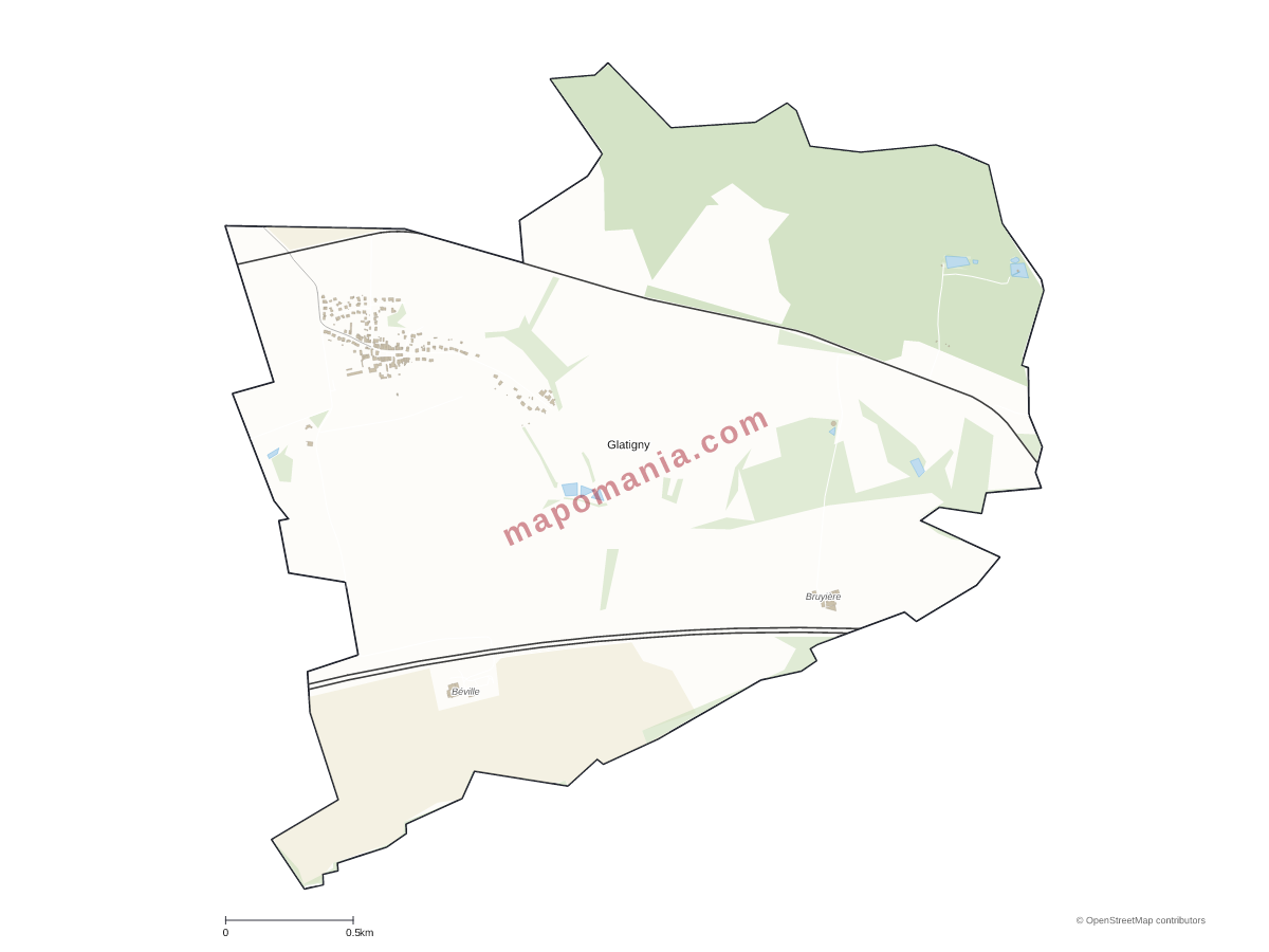 Carte de Glatigny à personnaliser