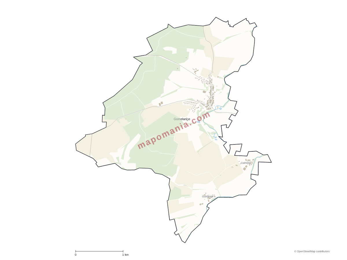 Carte de Gomelange à personnaliser