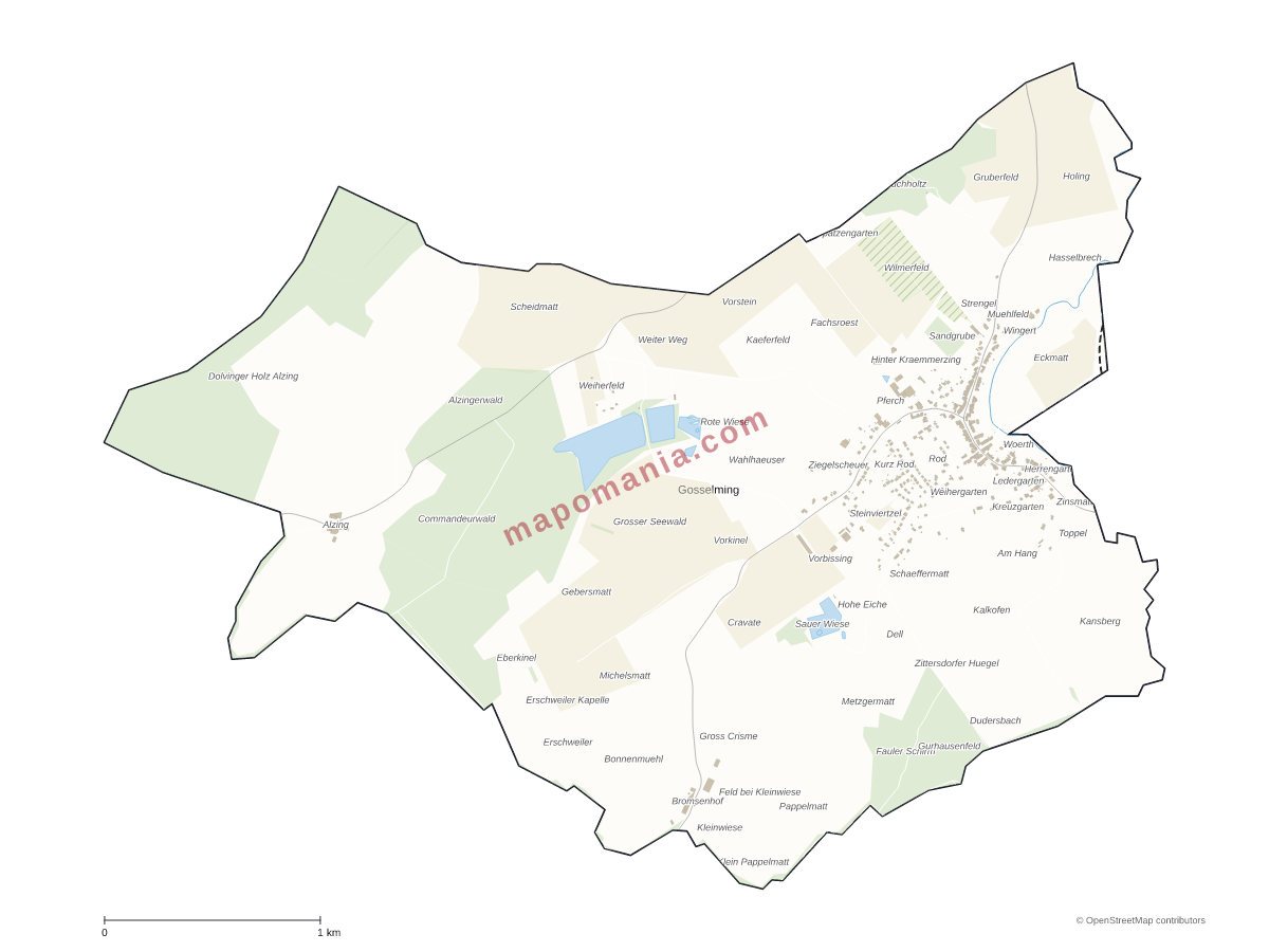 Carte de Gosselming à personnaliser