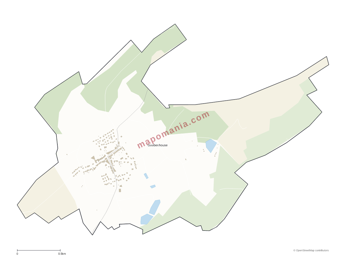 Carte de Guebenhouse à personnaliser