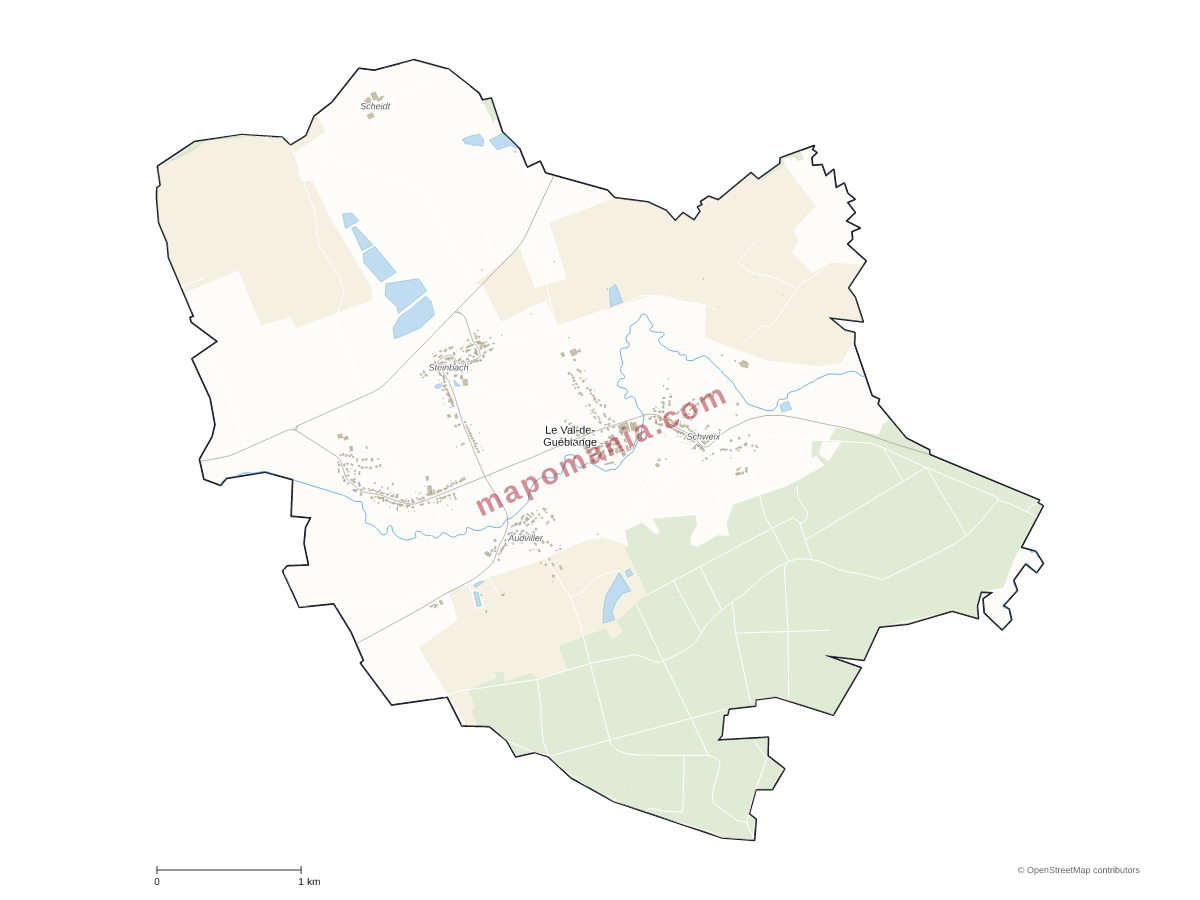 Carte de Le Val-de-Guéblange à personnaliser