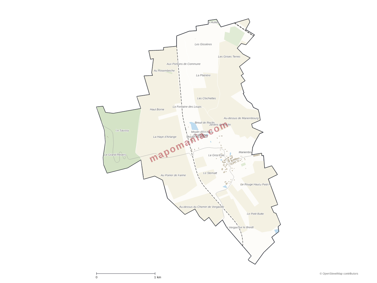 Carte de Guébling à personnaliser