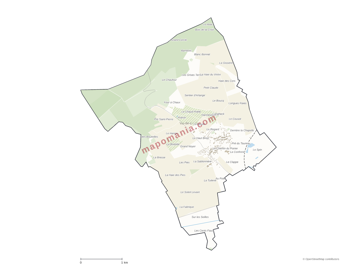 Carte de Val-de-Bride à personnaliser