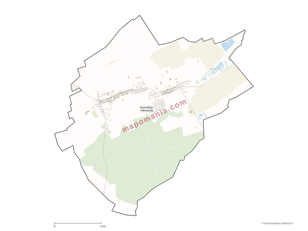 Carte de Guessling-Hémering à personnaliser