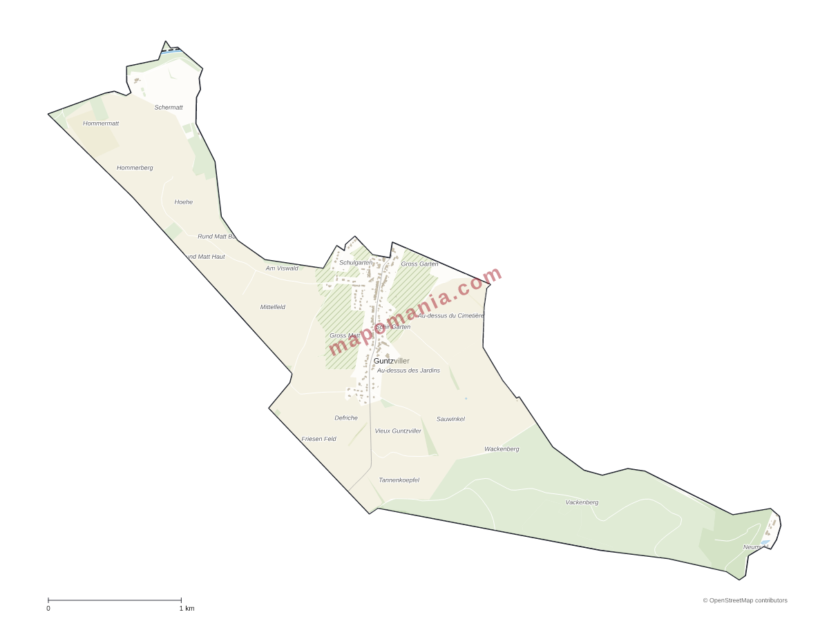Carte de Guntzviller à personnaliser