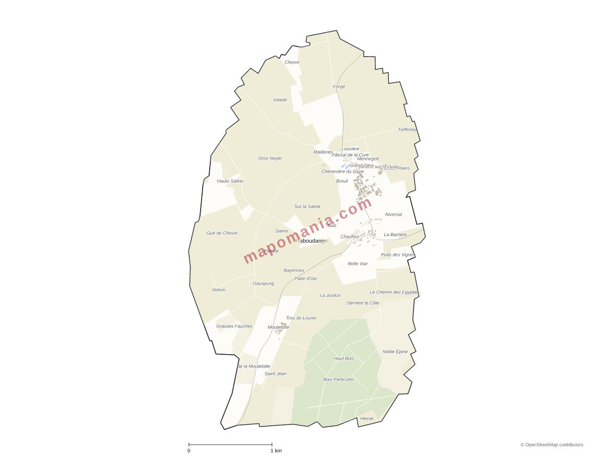 Carte de Haboudange à personnaliser