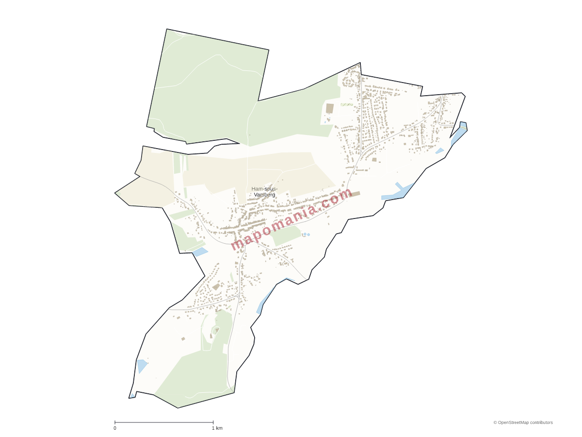 Carte de Ham-sous-Varsberg à personnaliser