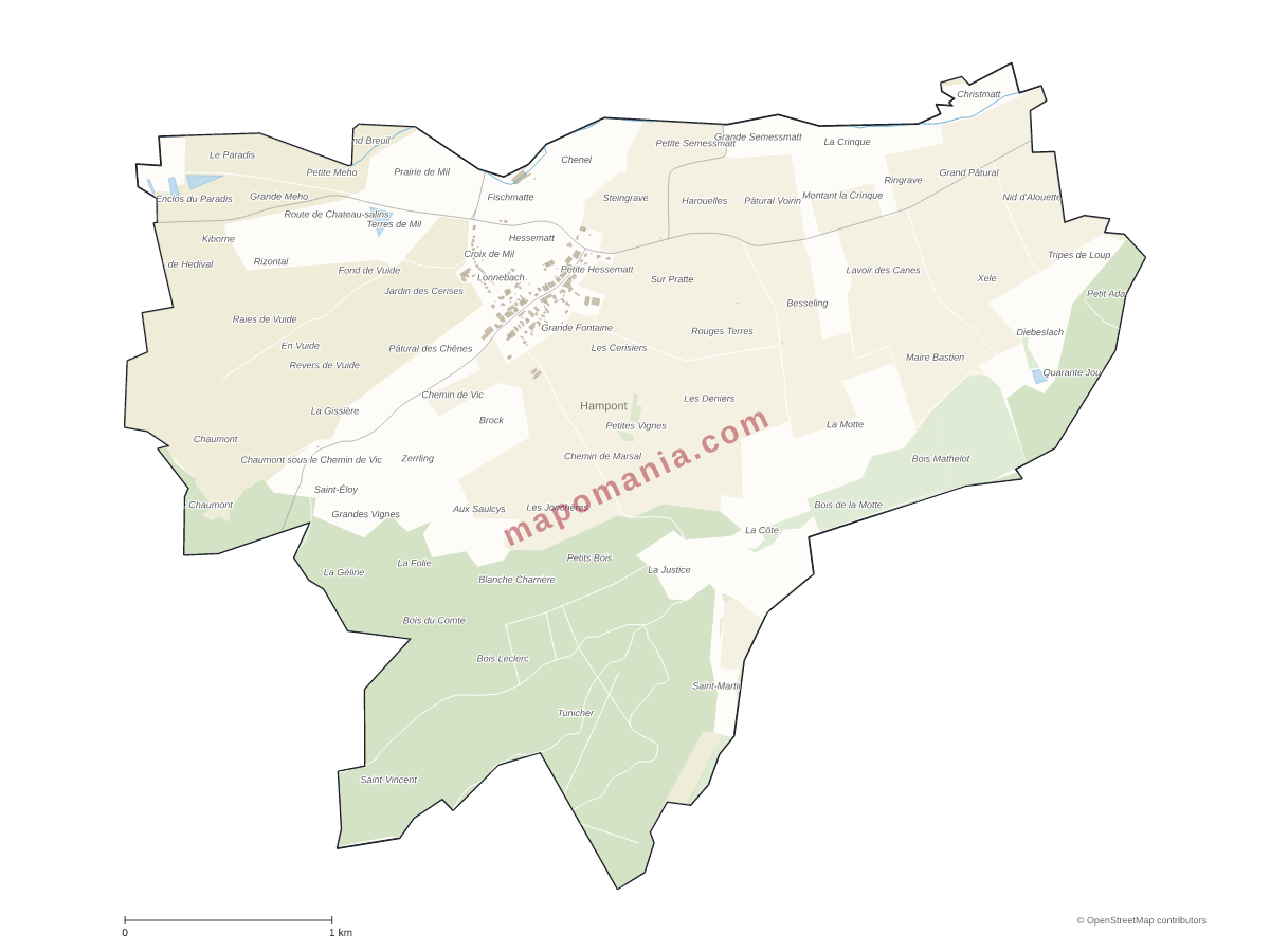 Carte de Hampont à personnaliser