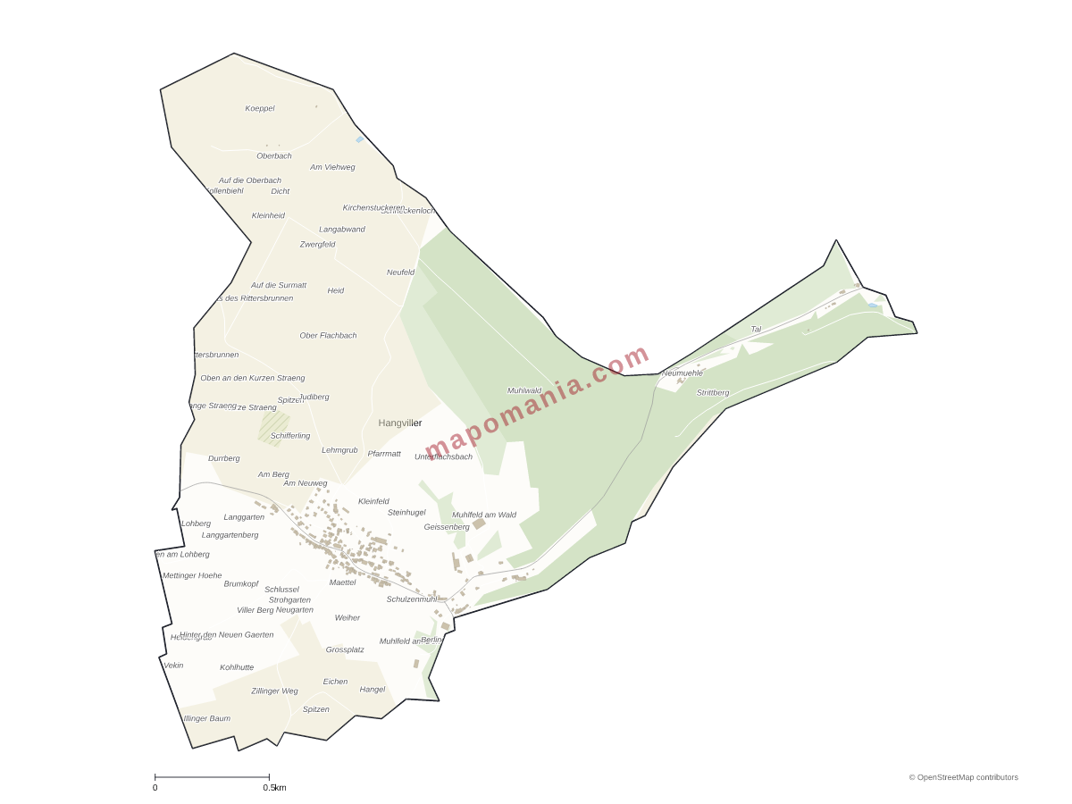 Carte de Hangviller à personnaliser