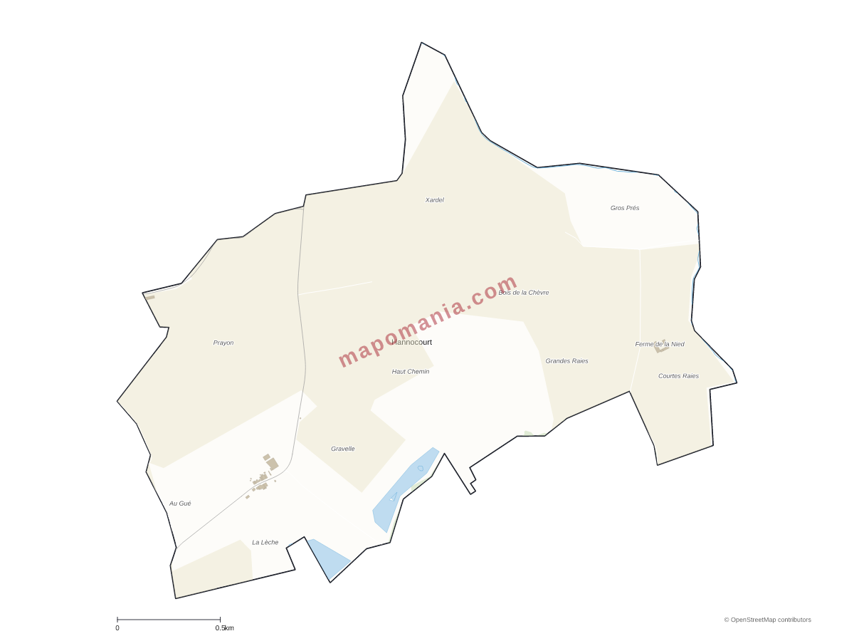 Carte de Hannocourt à personnaliser