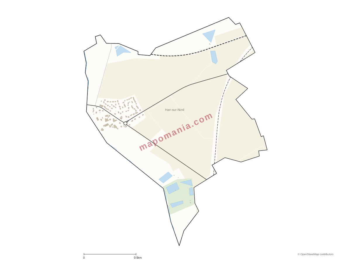 Carte de Han-sur-Nied à personnaliser