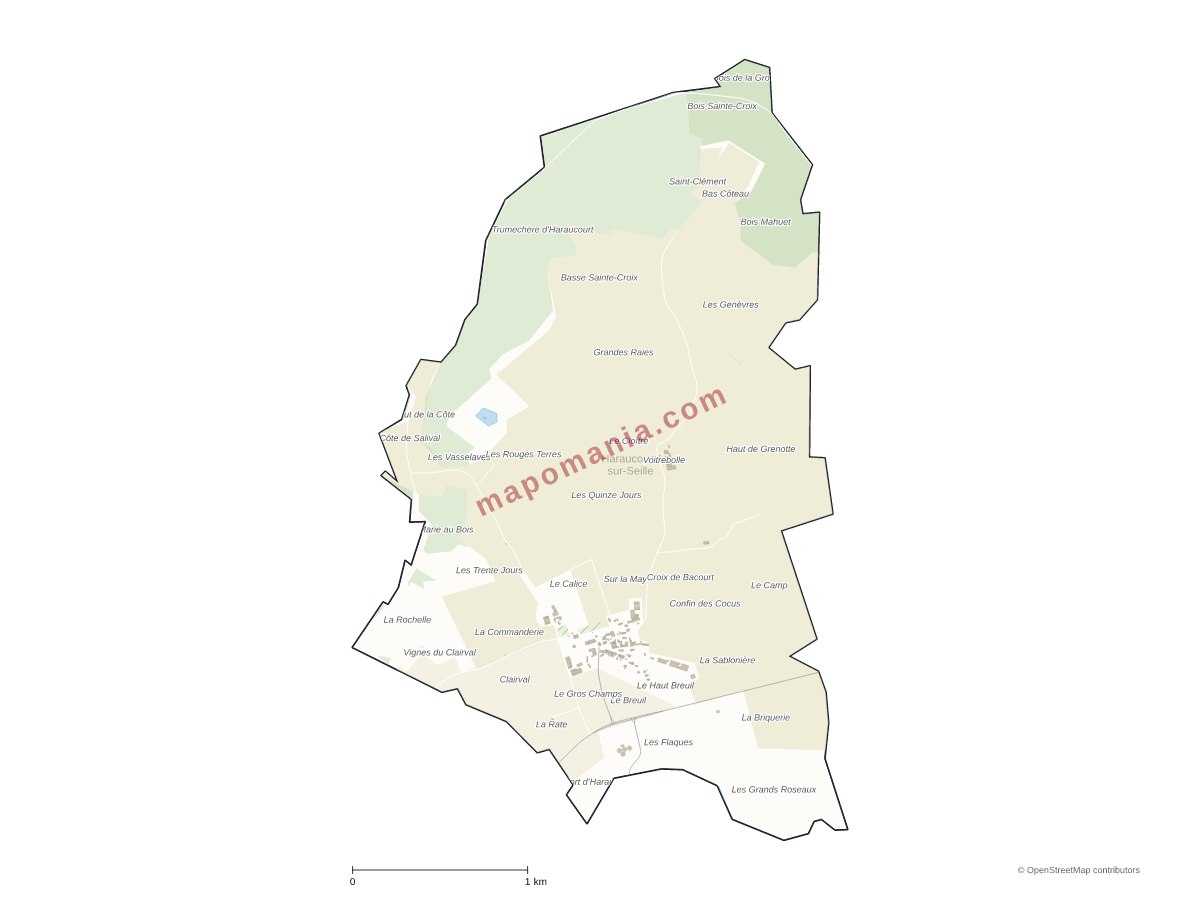 Carte de Haraucourt-sur-Seille à personnaliser