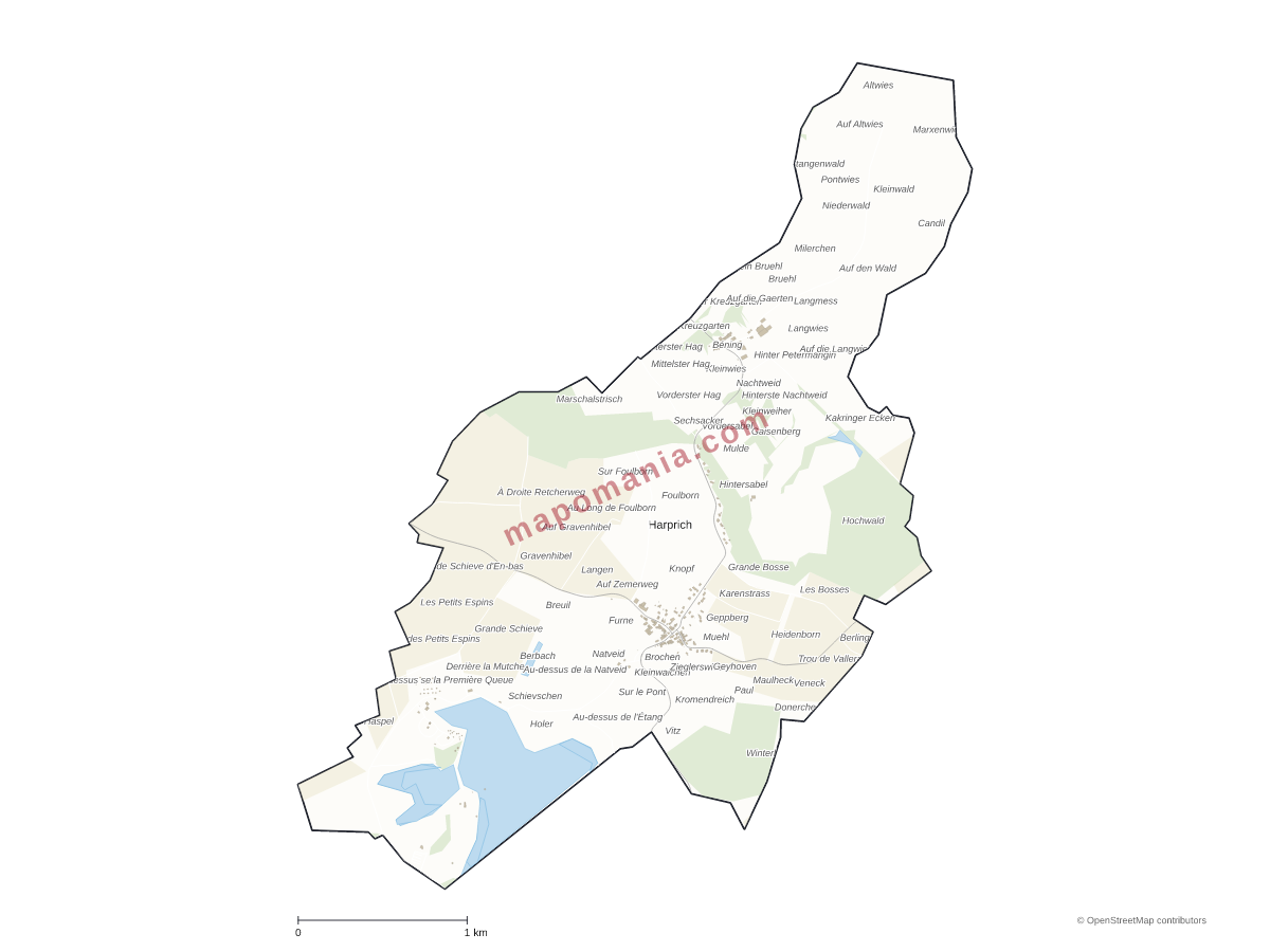 Carte de Harprich à personnaliser