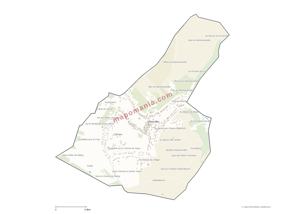 Carte de Hartzviller à personnaliser