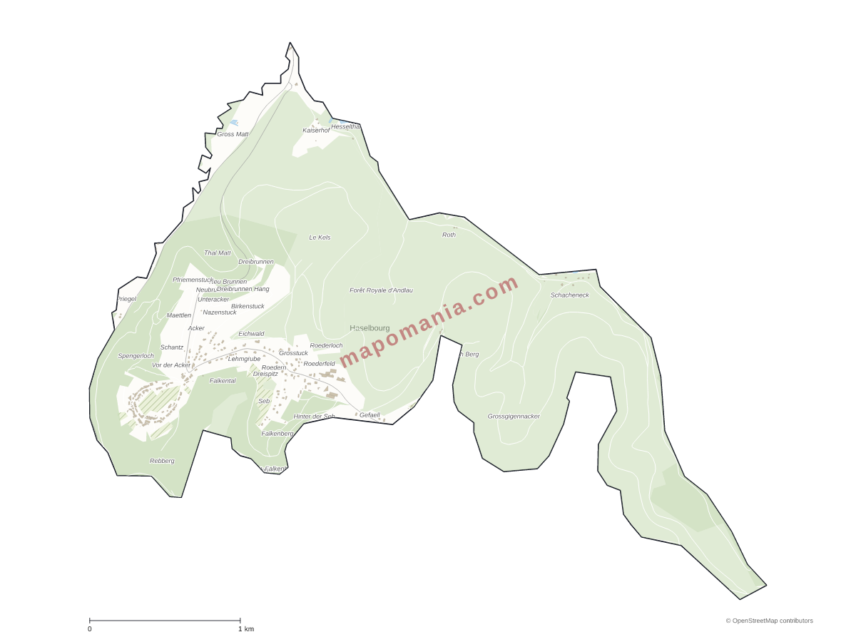 Carte de Haselbourg à personnaliser