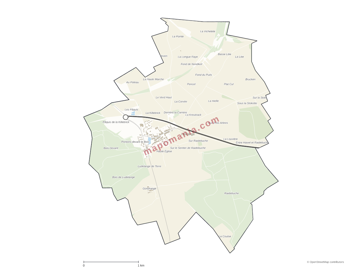 Carte de Havange à personnaliser
