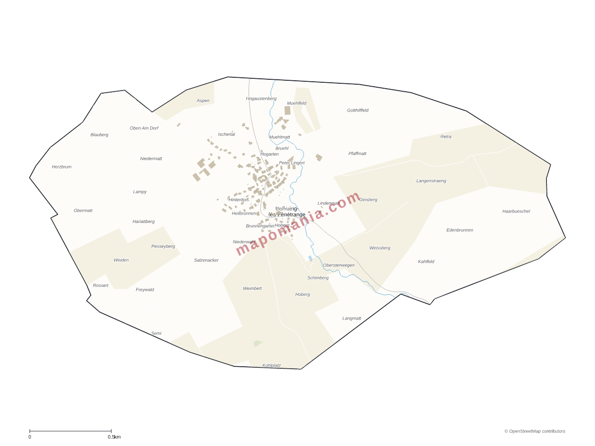 Carte de Hellering-lès-Fénétrange à personnaliser