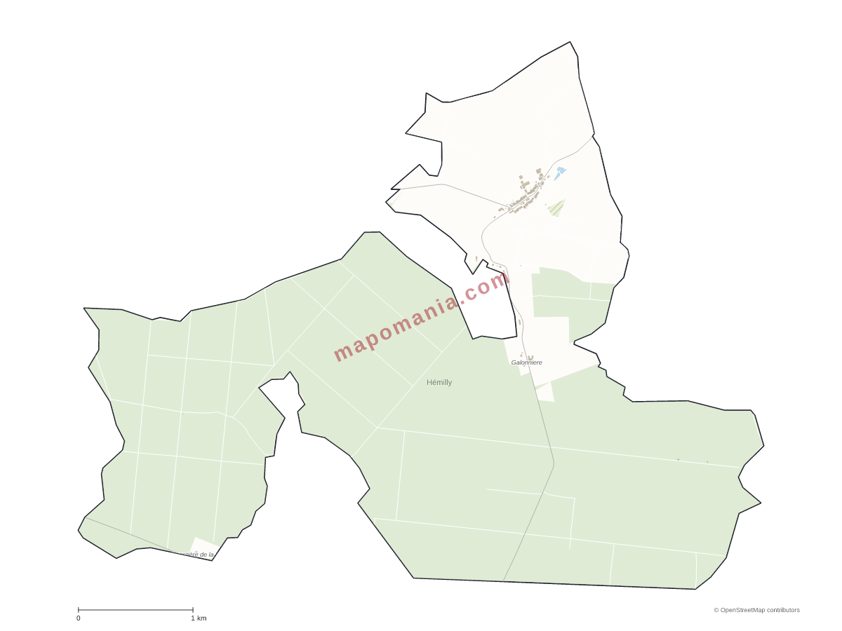 Carte de Hémilly à personnaliser
