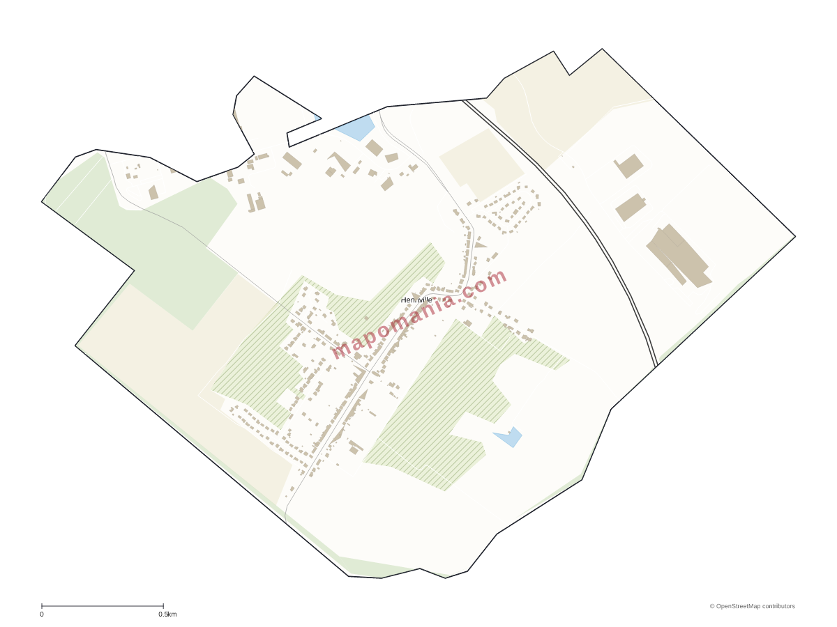 Carte de Henriville à personnaliser