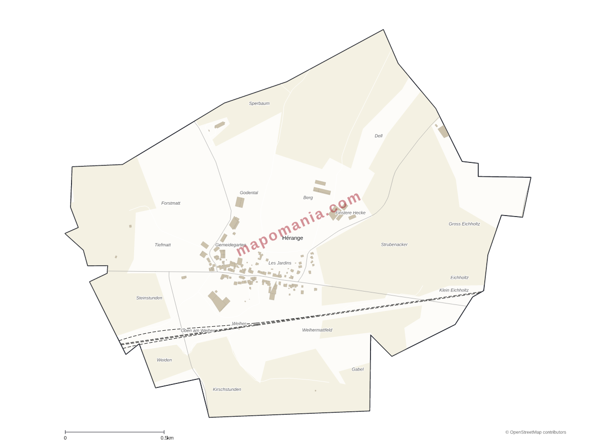 Carte de Hérange à personnaliser