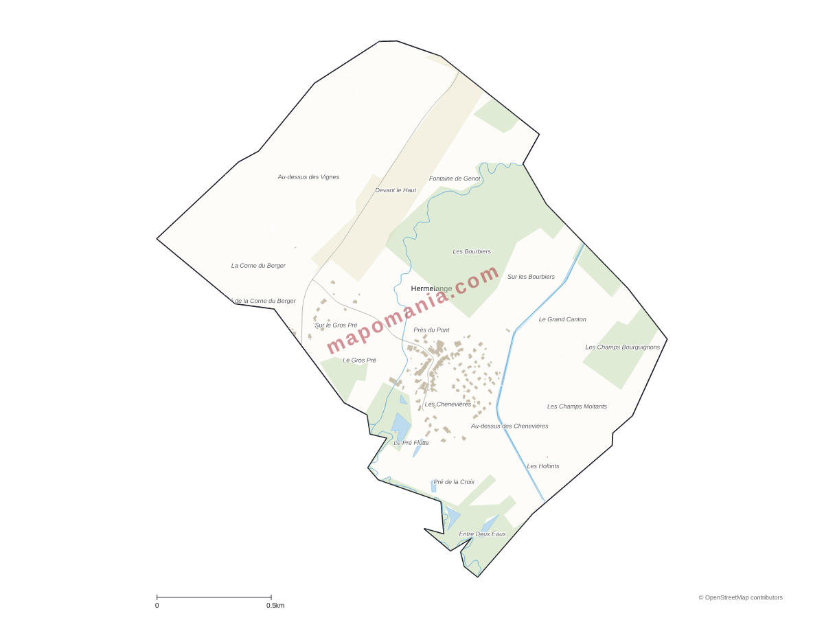 Carte de Hermelange à personnaliser